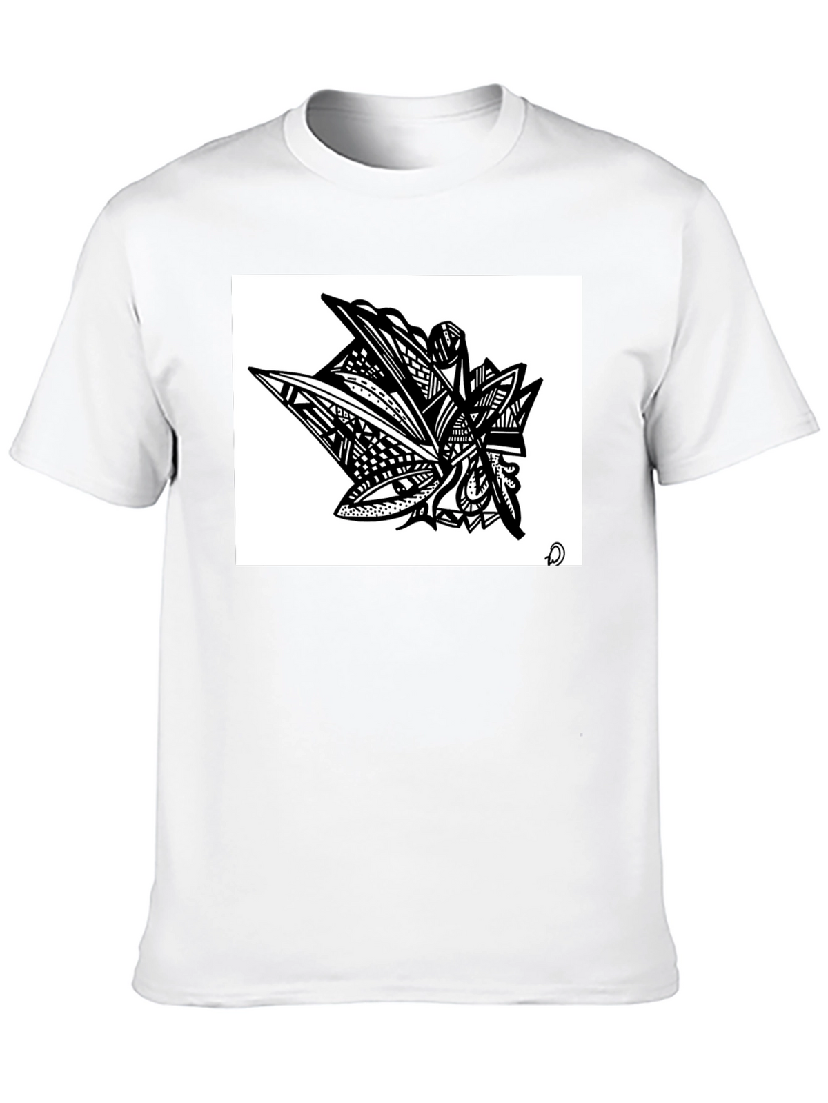 Abstract Art Graphic Tee - Modern Black Shirt