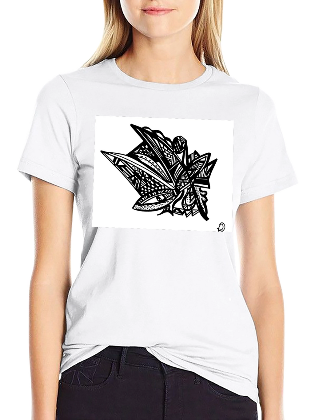 Abstract Art Graphic Tee - Modern Black Shirt