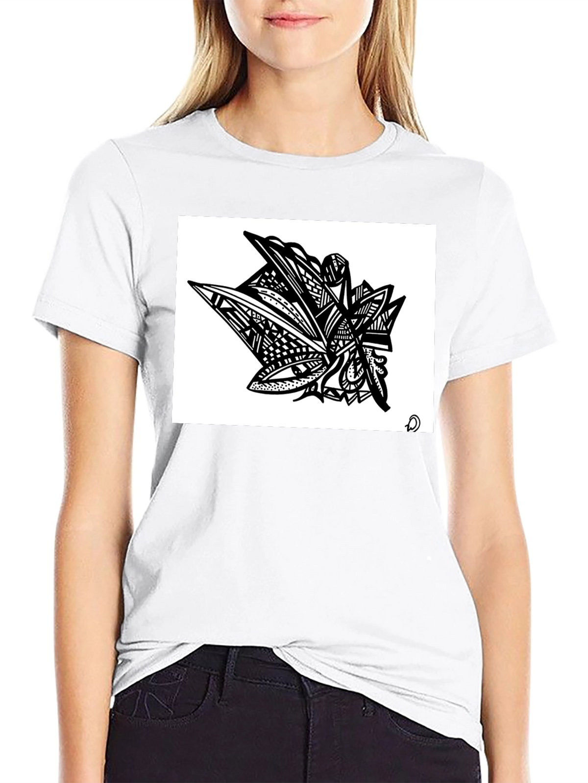Abstract Art Graphic Tee - Modern Black Shirt