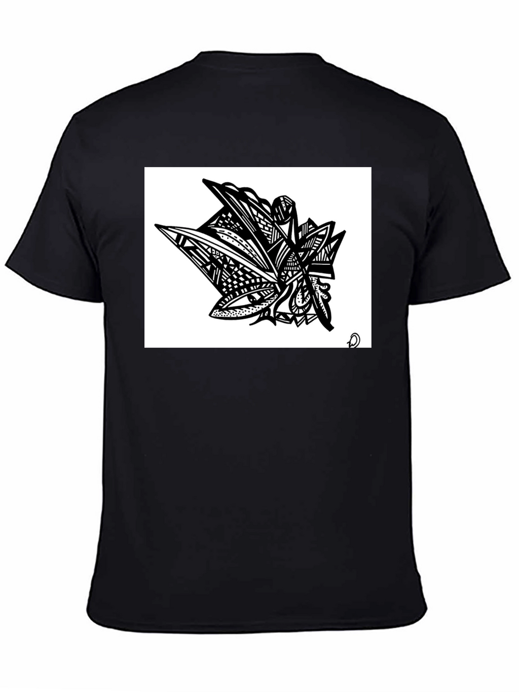 Abstract Art Graphic Tee - Modern Black Shirt