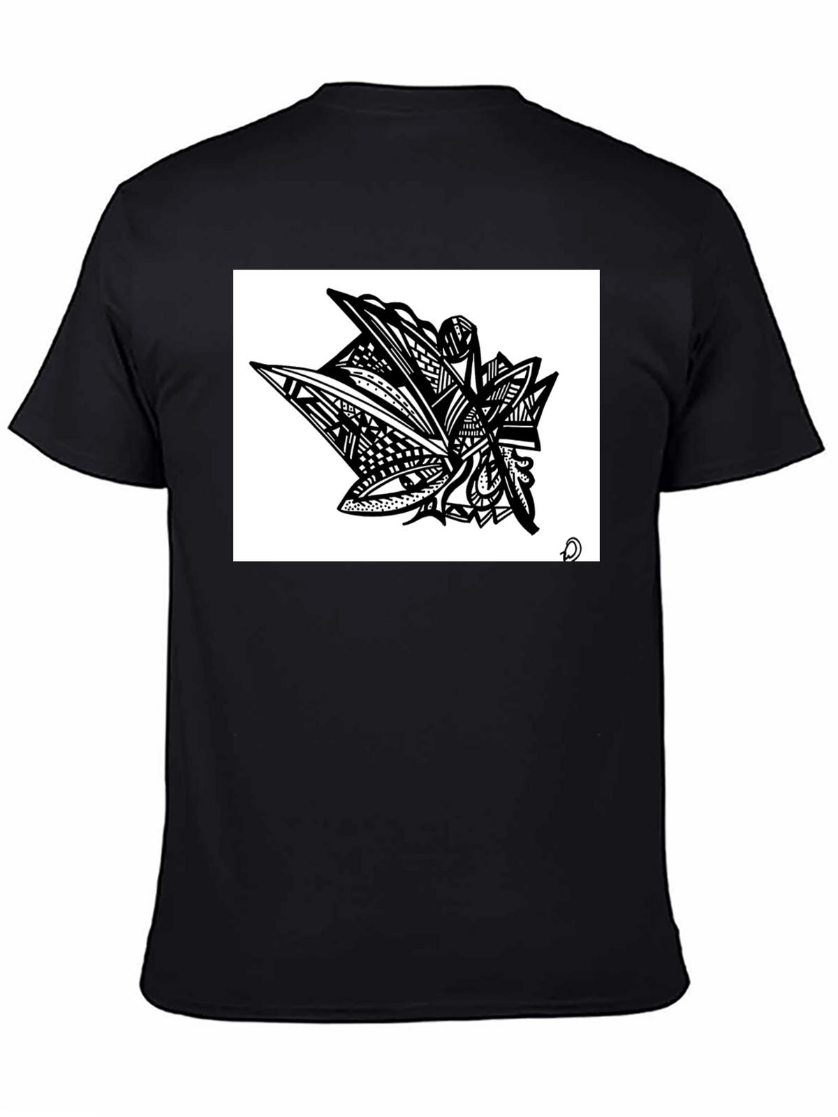 Abstract Art Graphic Tee - Modern Black Shirt