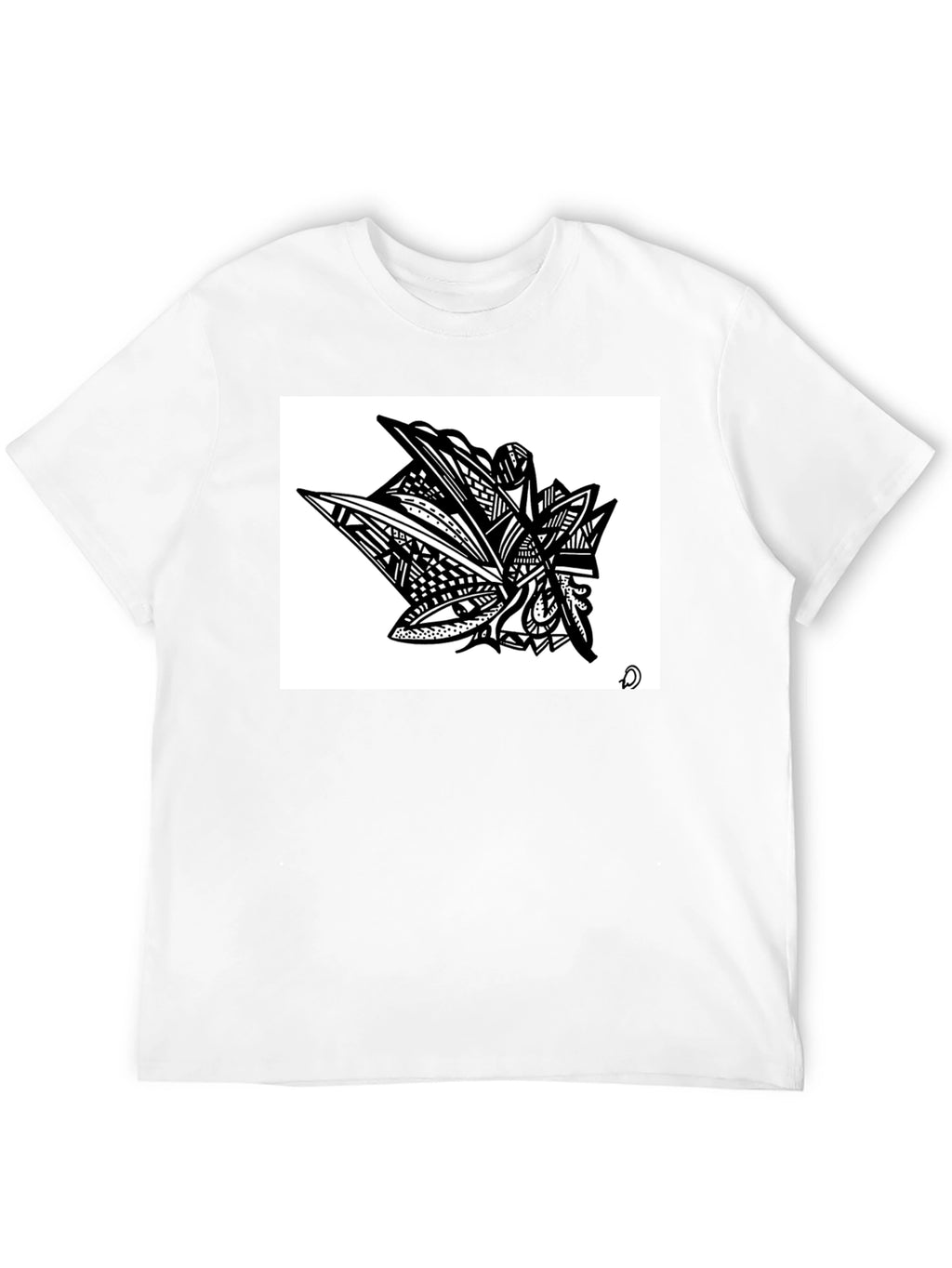 Abstract Art Graphic Tee - Modern Black Shirt