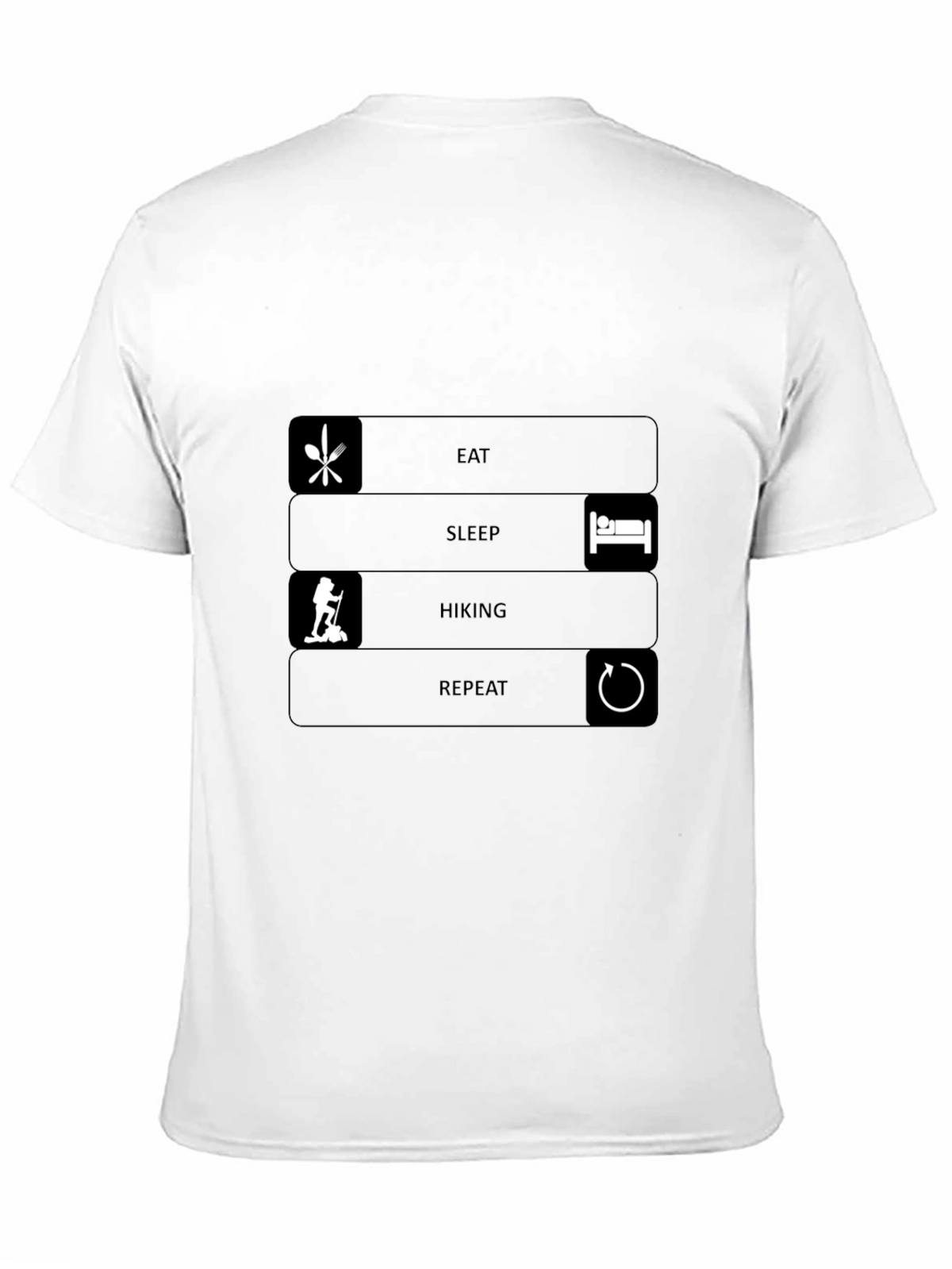 Eat Sleep Hiking Repeat Black T-Shirt