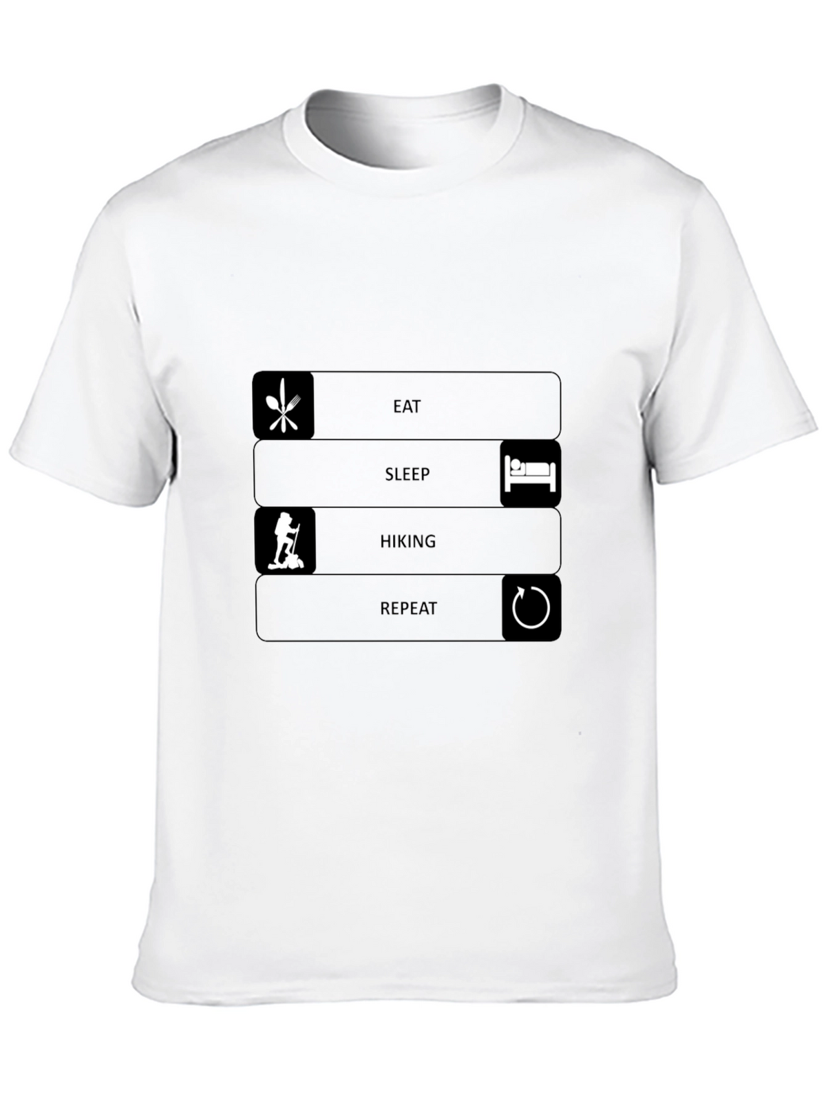 Eat Sleep Hiking Repeat Black T-Shirt