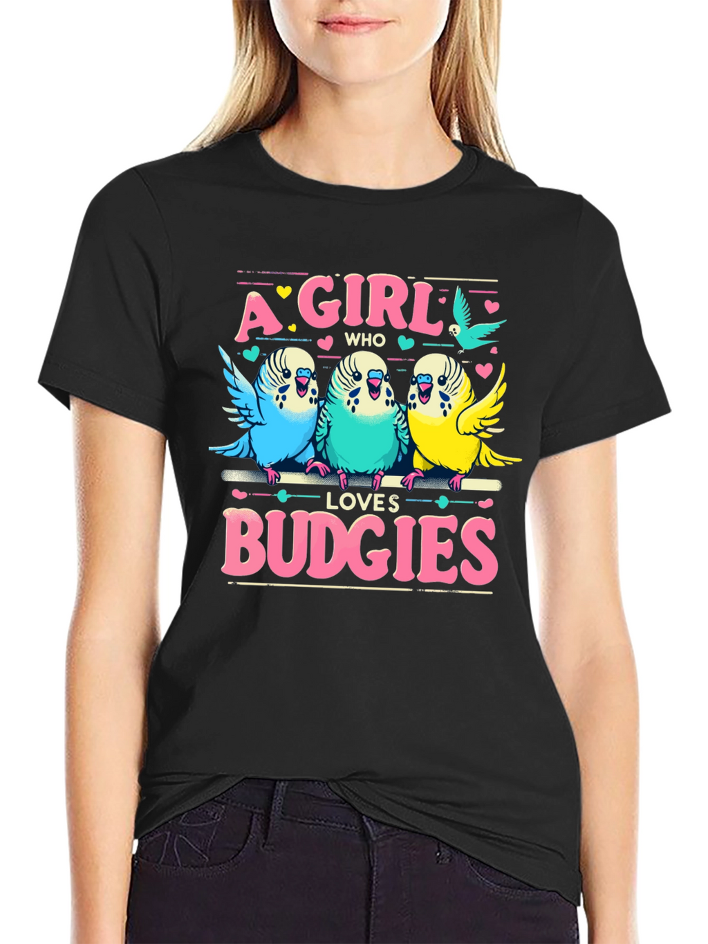 A Girl Who Loves Budgies T-Shirt