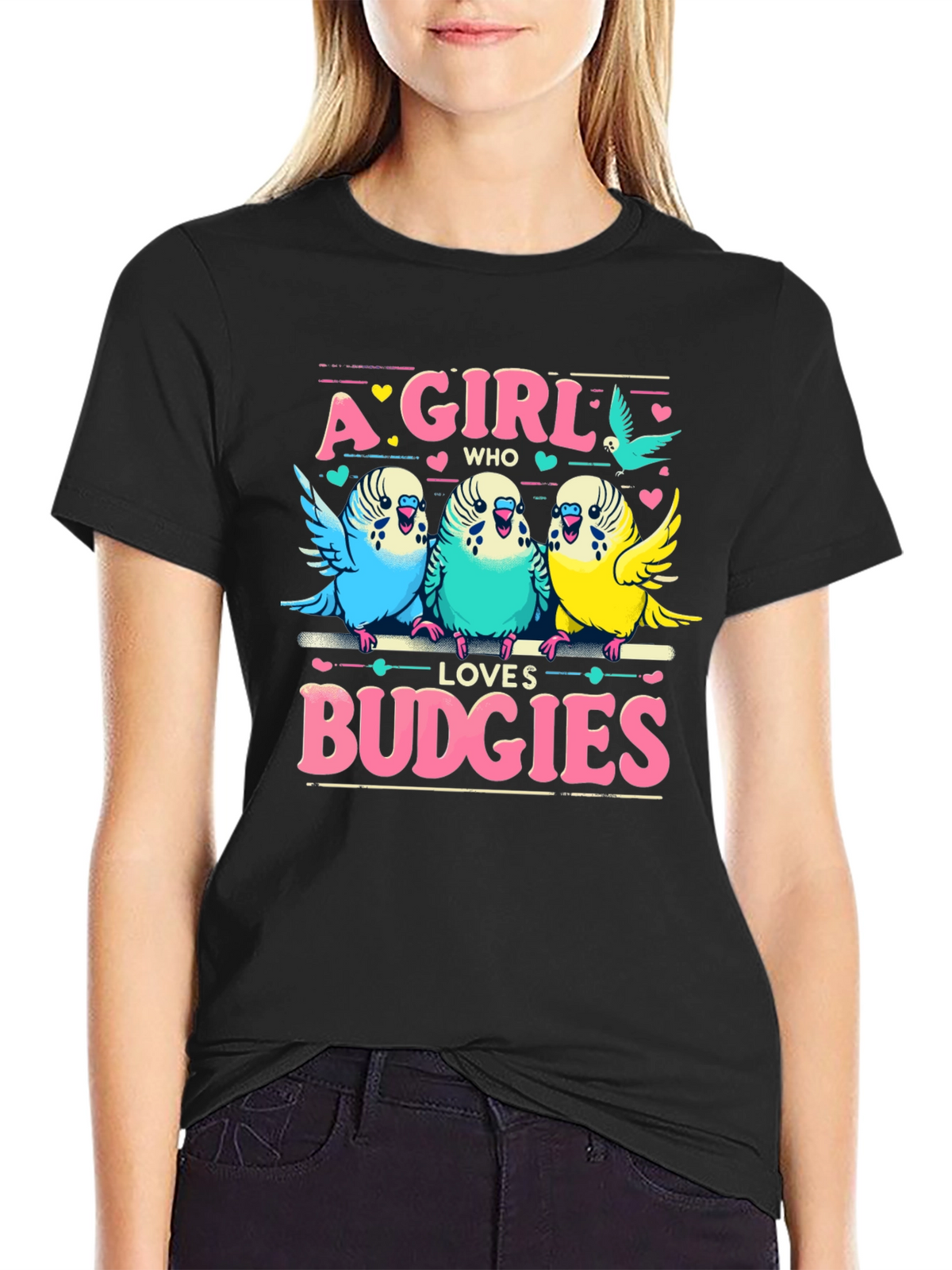 A Girl Who Loves Budgies T-Shirt