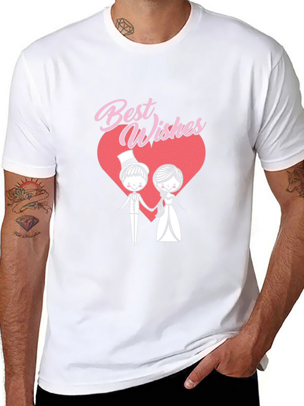 Best Wishes Wedding Couple Graphic T-Shirt