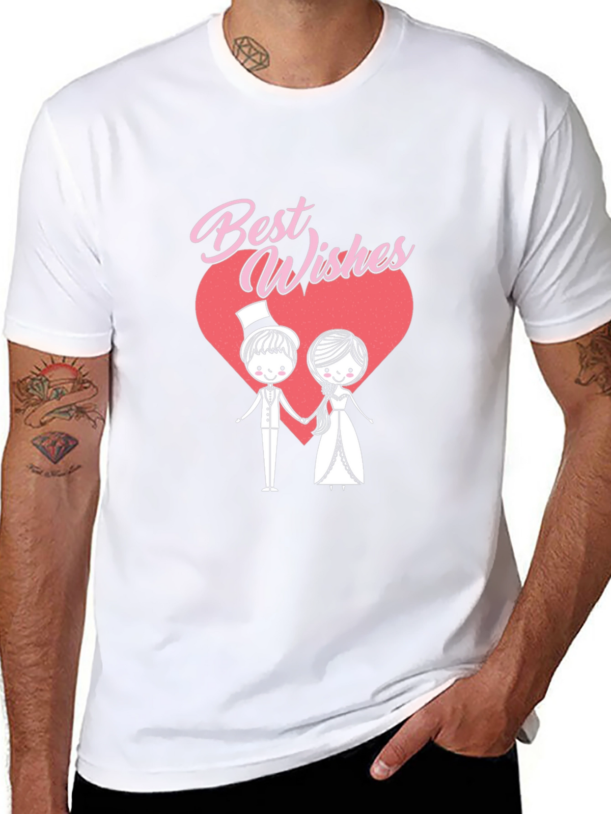 Best Wishes Wedding Couple Graphic T-Shirt