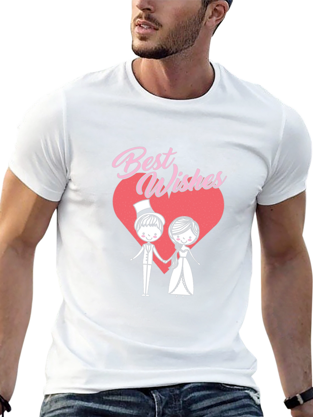 Best Wishes Wedding Couple Graphic T-Shirt