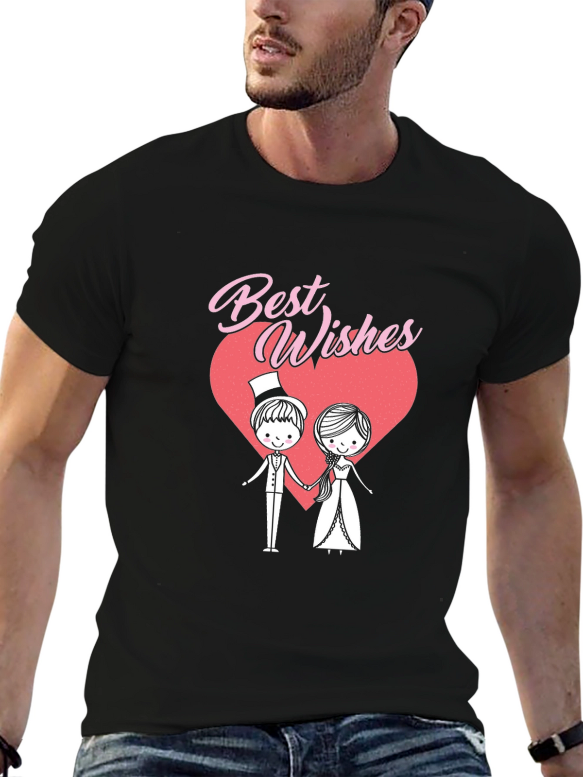 Best Wishes Wedding Couple Graphic T-Shirt