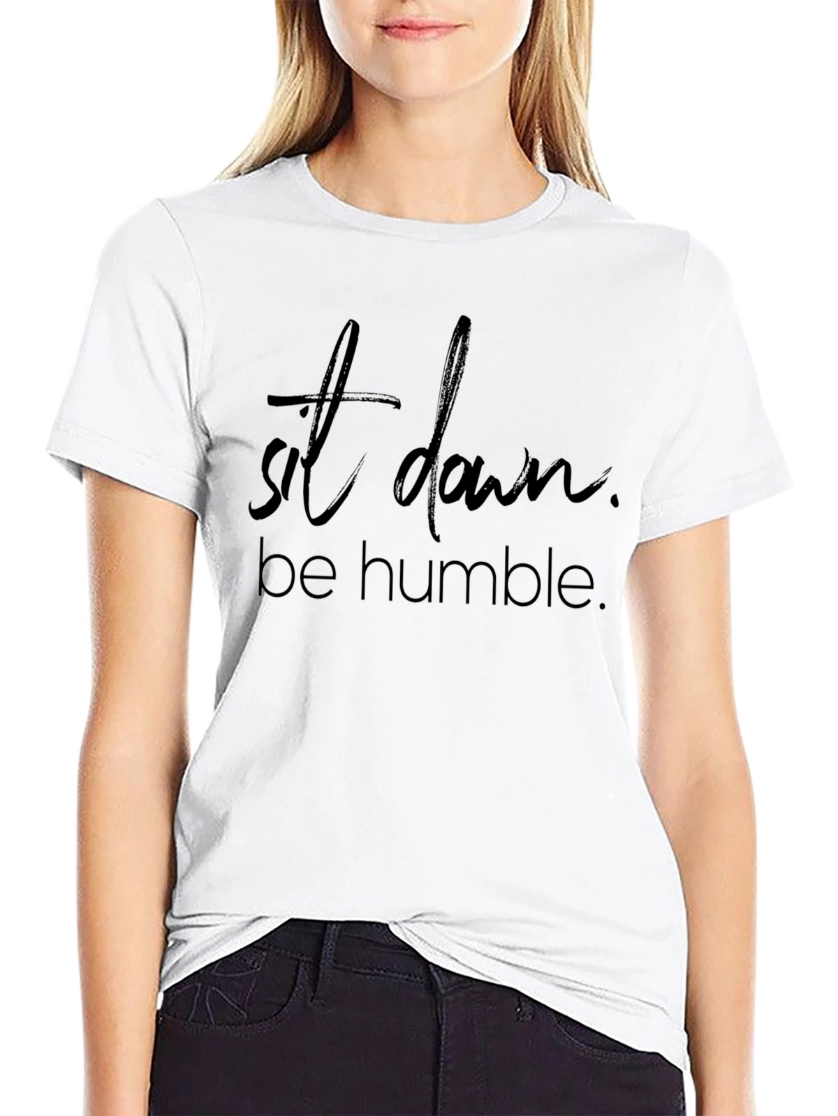 Sit Down Be Humble Black Graphic Tee