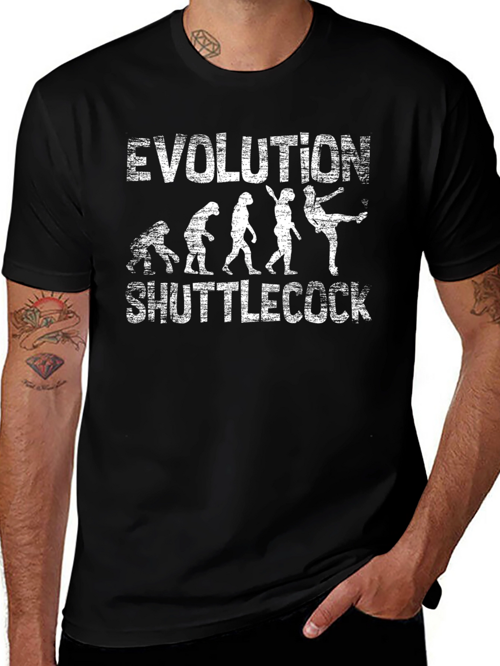 Evolution Shuttlecock T-Shirt - Funny Badminton Tee