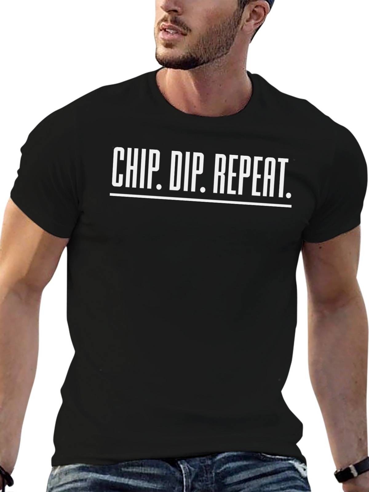 Chip Dip Repeat T-Shirt - Foodie Humor Tee