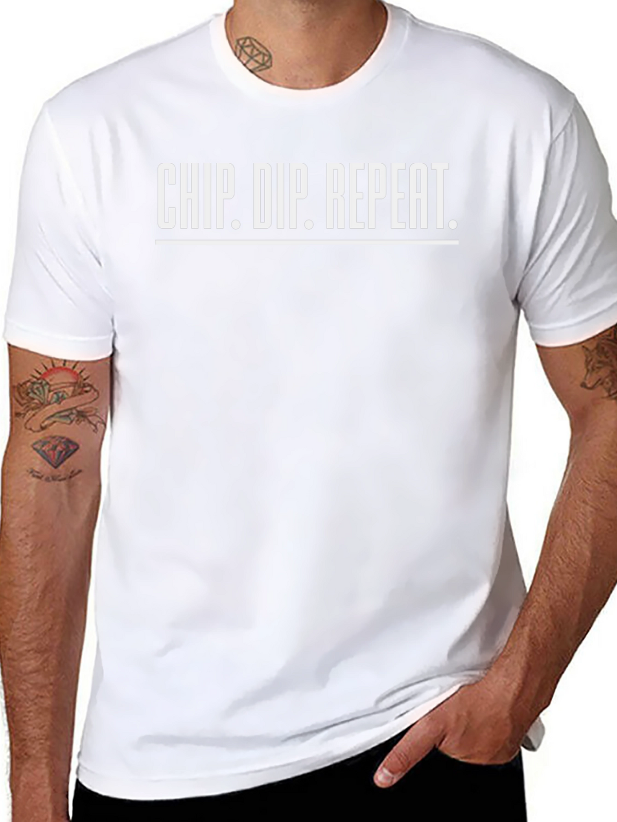 Chip Dip Repeat T-Shirt - Foodie Humor Tee