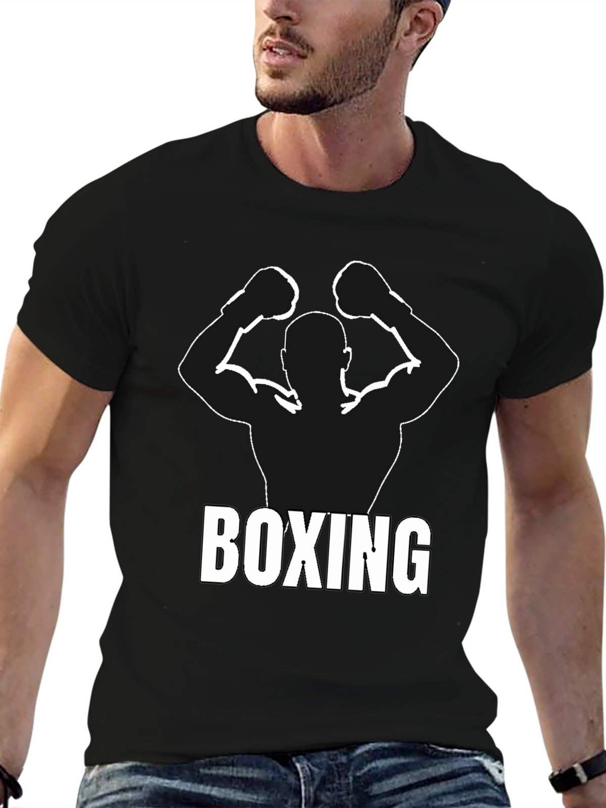 Boxing Silhouette Graphic T-Shirt