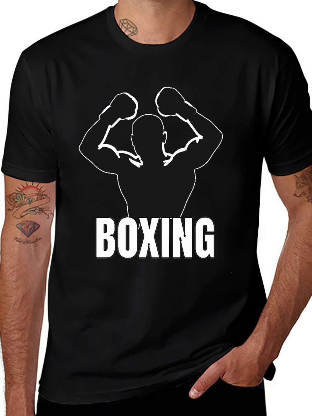Boxing Silhouette Graphic T-Shirt