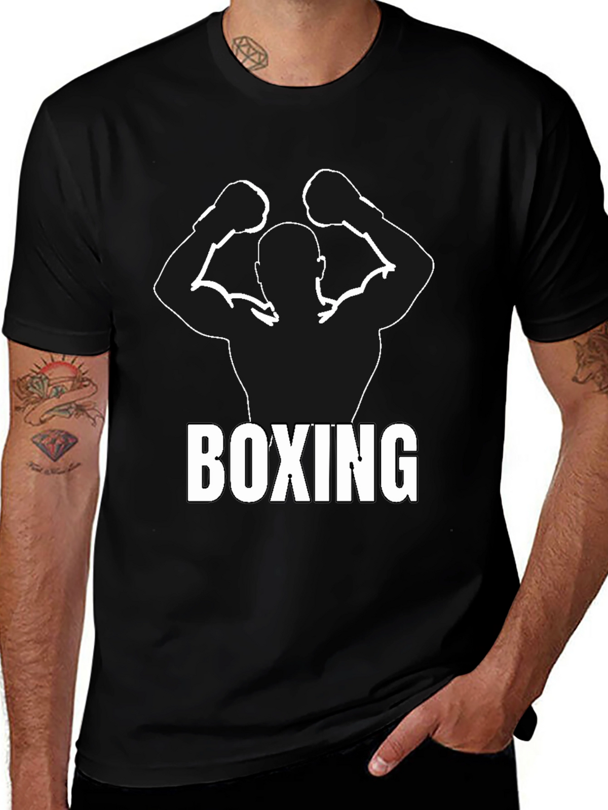 Boxing Silhouette Graphic T-Shirt