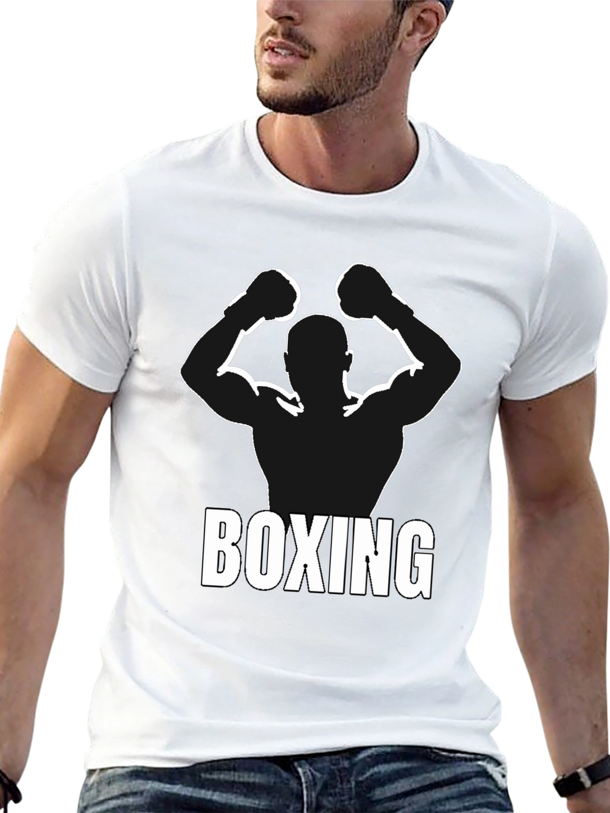 Boxing Silhouette Graphic T-Shirt