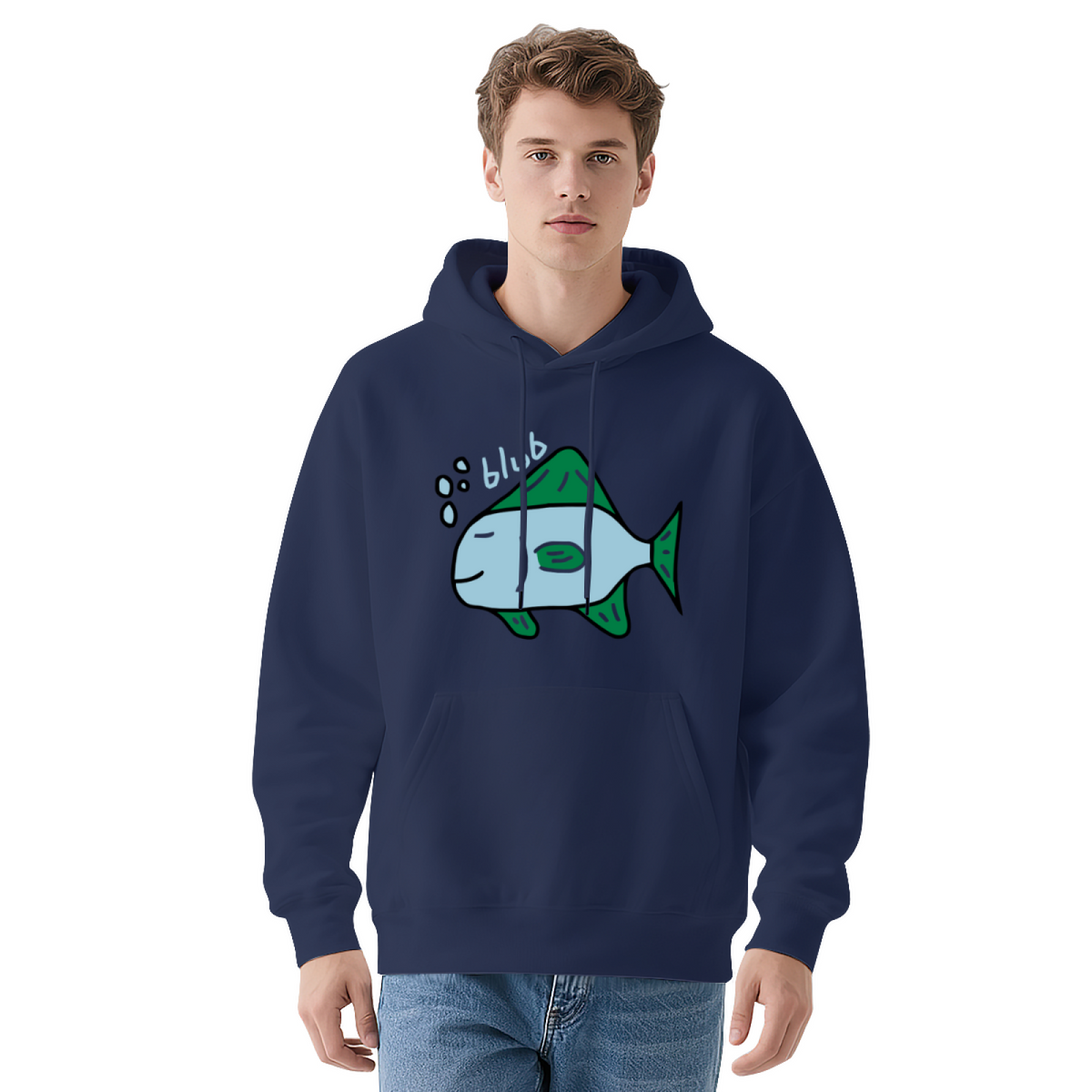 Funny Fish Hoodie - "blub"