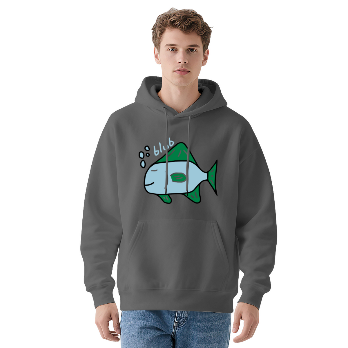 Funny Fish Hoodie - "blub"