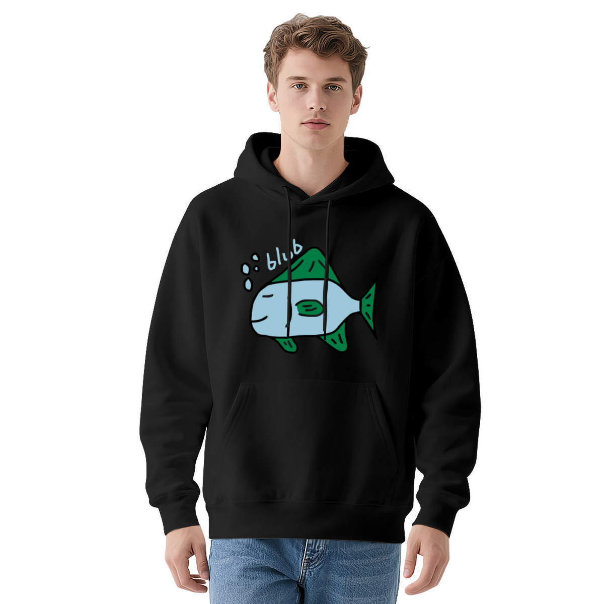 Funny Fish Hoodie - "blub"