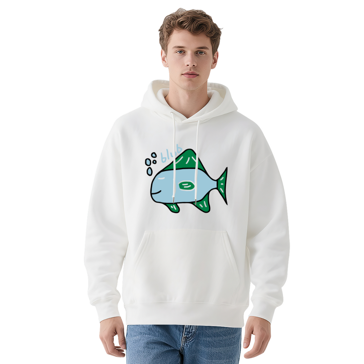 Funny Fish Hoodie - "blub"