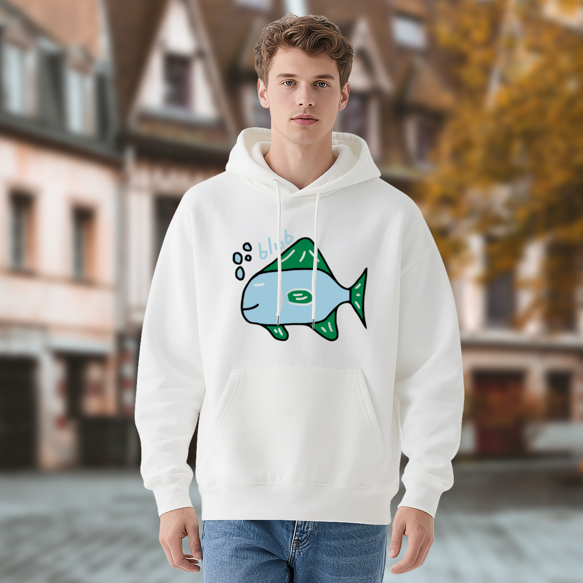 Funny Fish Hoodie - "blub"