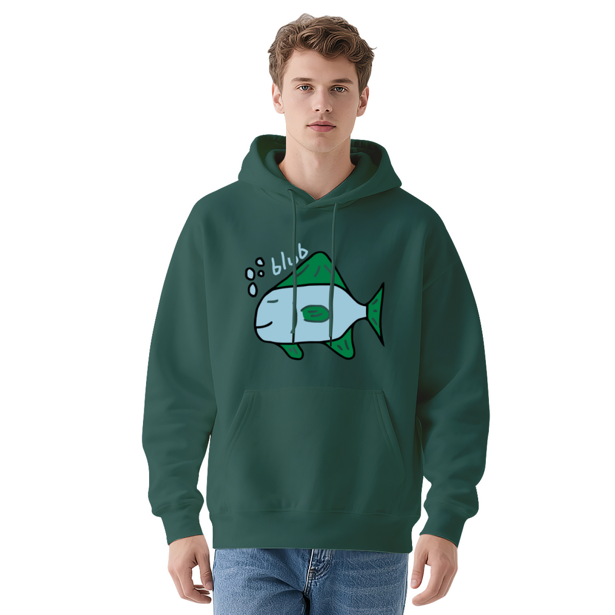 Funny Fish Hoodie - "blub"