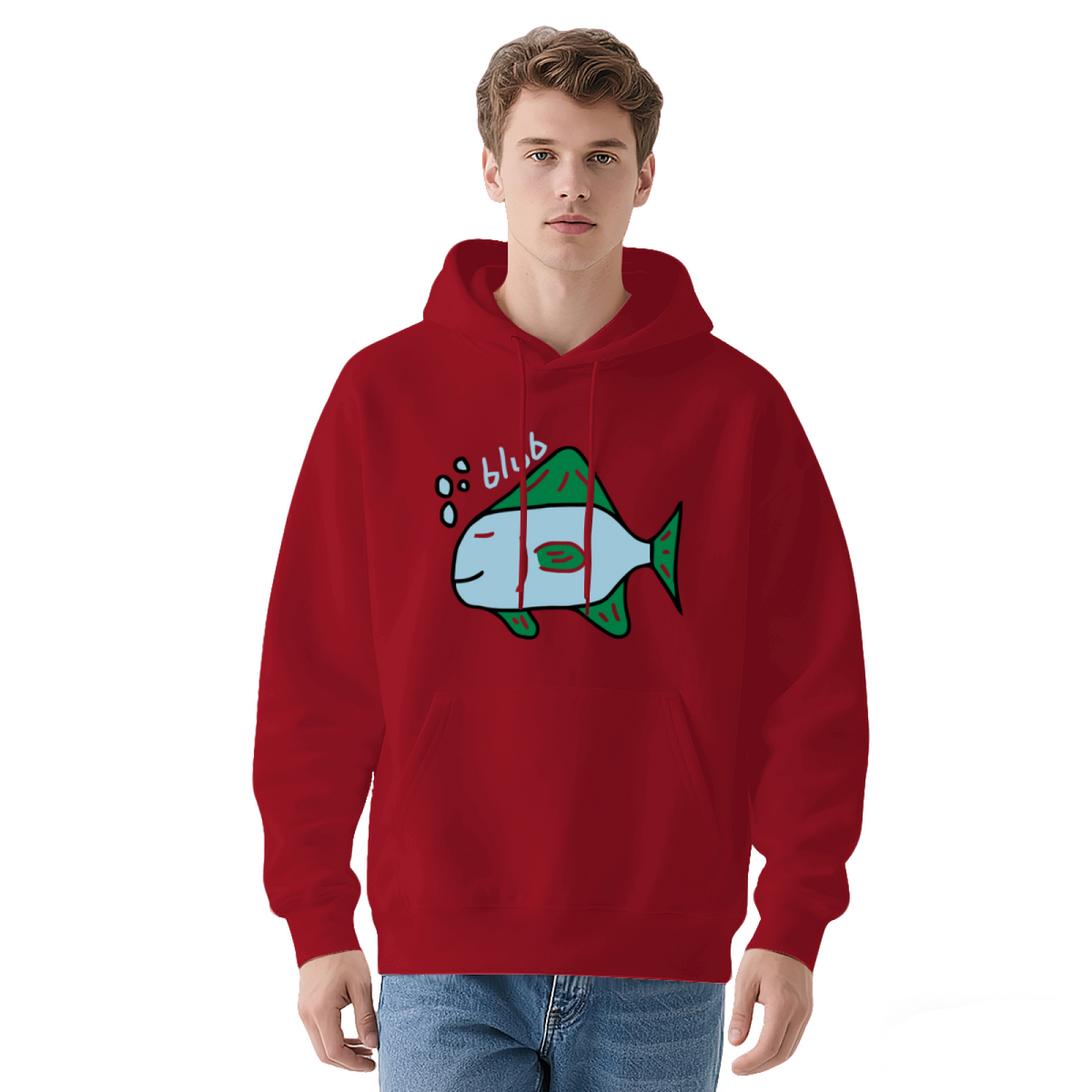 Funny Fish Hoodie - "blub"