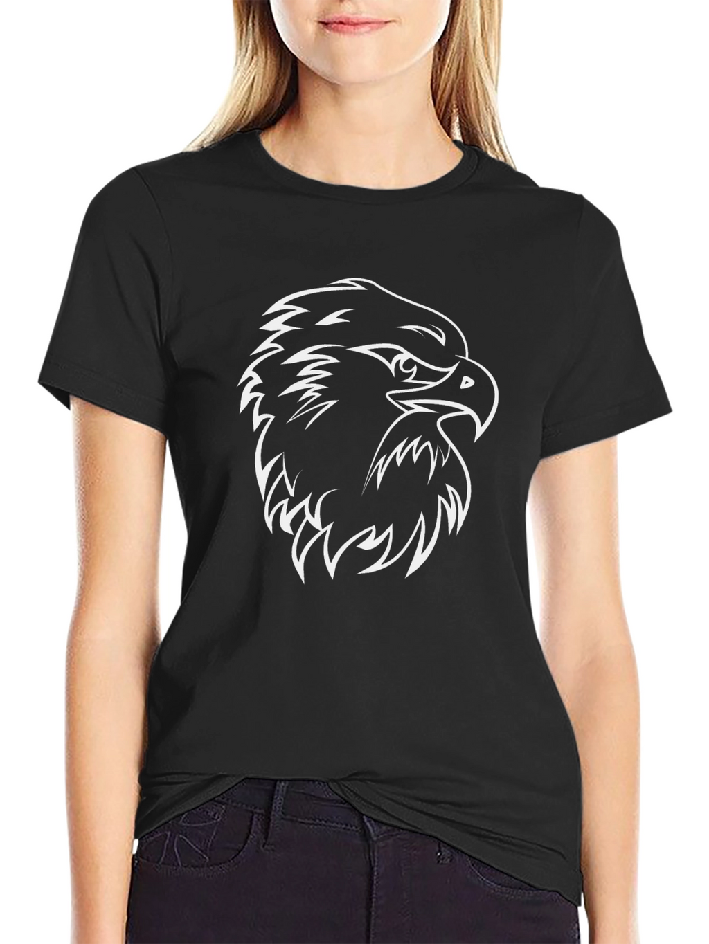 Bold Eagle Graphic Tee - Black Cotton Blend
