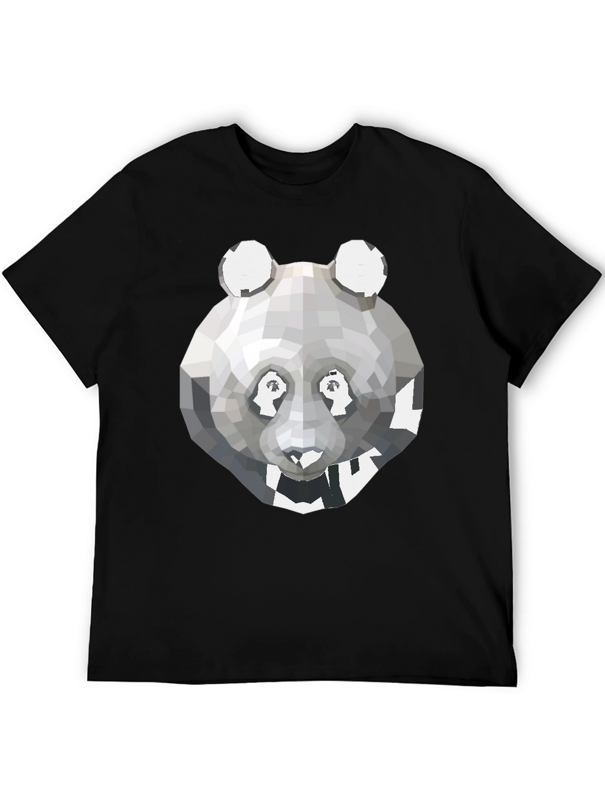 Geometric Panda Graphic Tee - Modern Mens T-Shirt