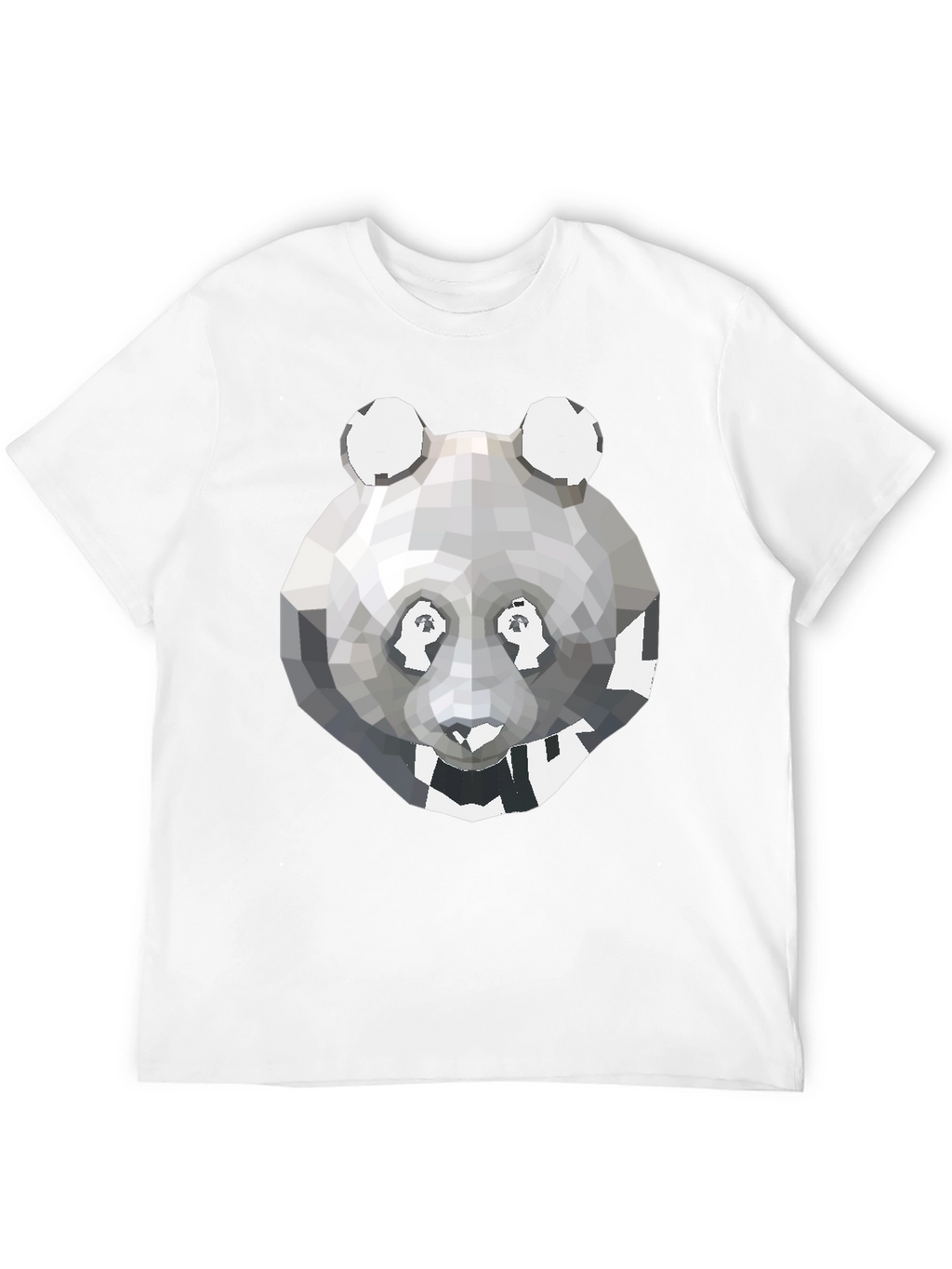 Geometric Panda Graphic Tee - Modern Mens T-Shirt