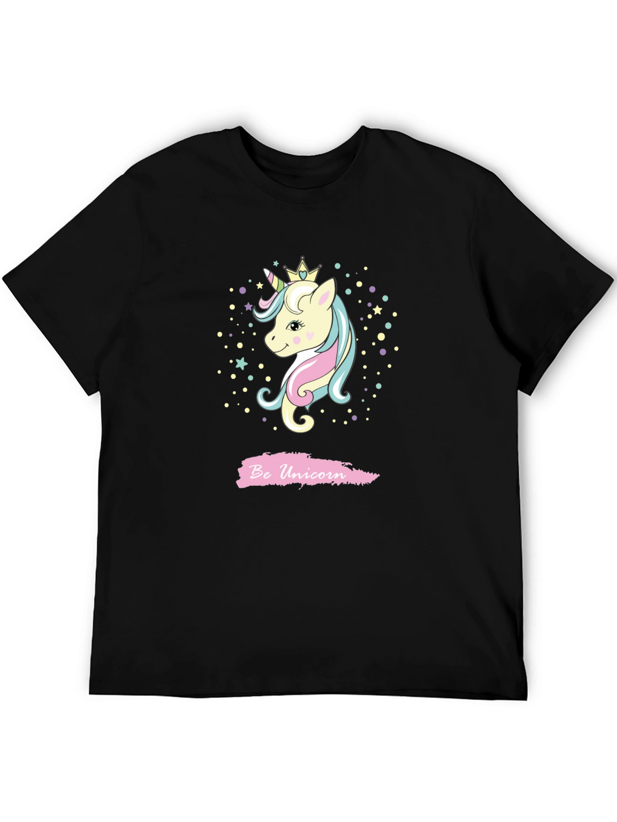 Be Unicorn Graphic Black T-Shirt