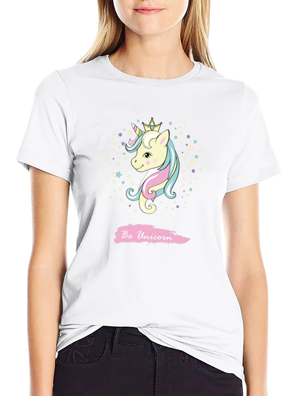 Be Unicorn Graphic Black T-Shirt