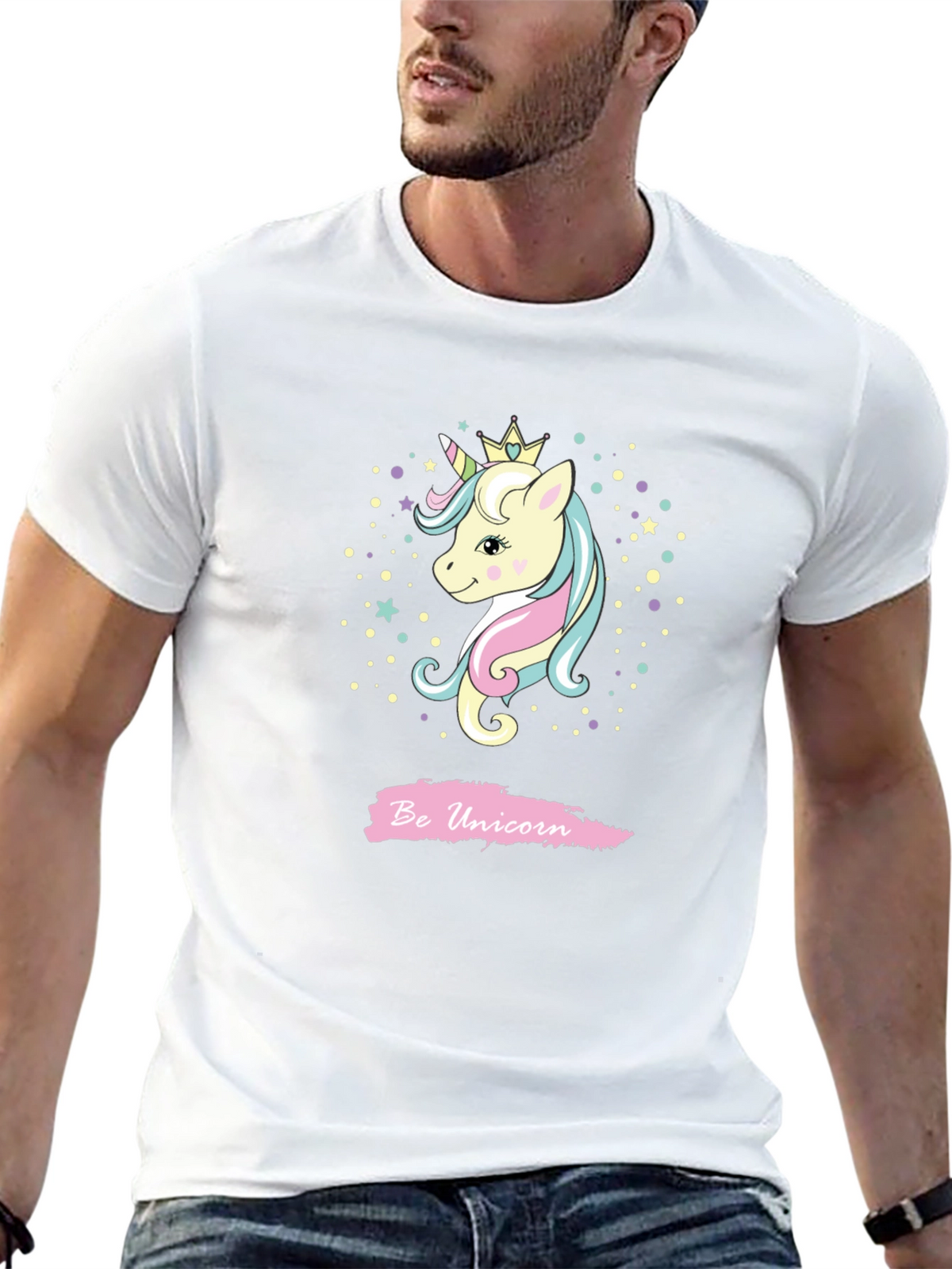 Be Unicorn Graphic Black T-Shirt