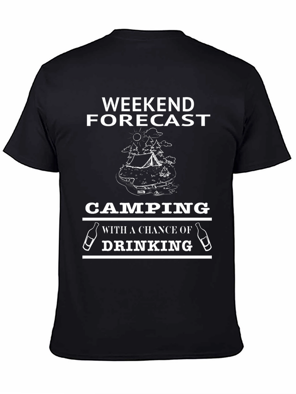 Camping & Drinking Black Graphic T-Shirt