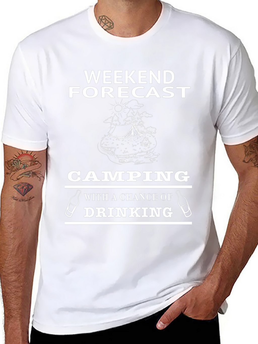 Camping & Drinking Black Graphic T-Shirt