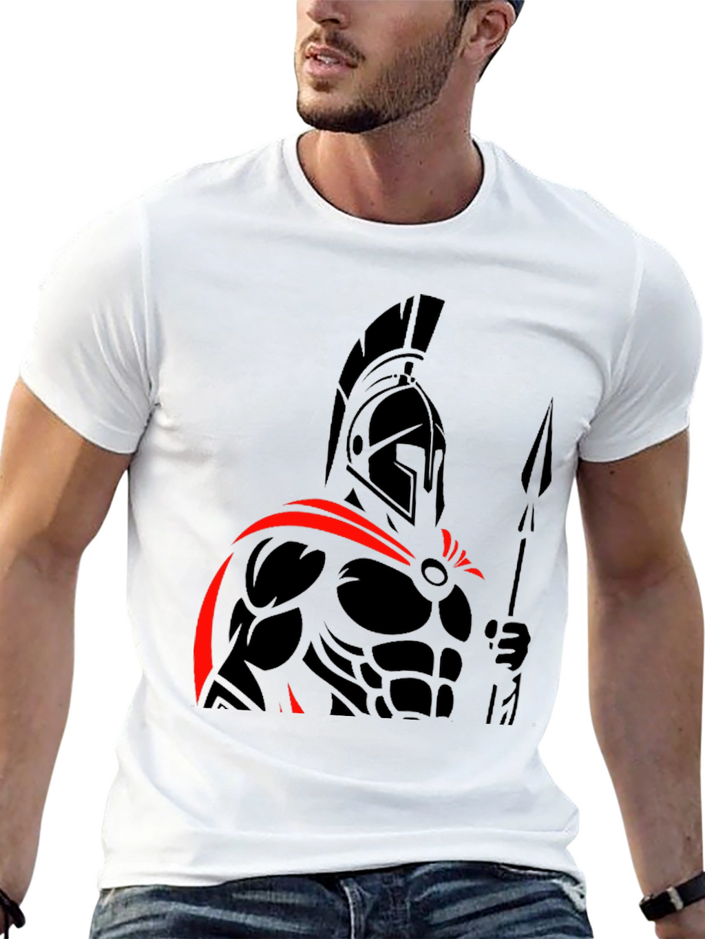 Spartan Warrior Graphic Tee - Black