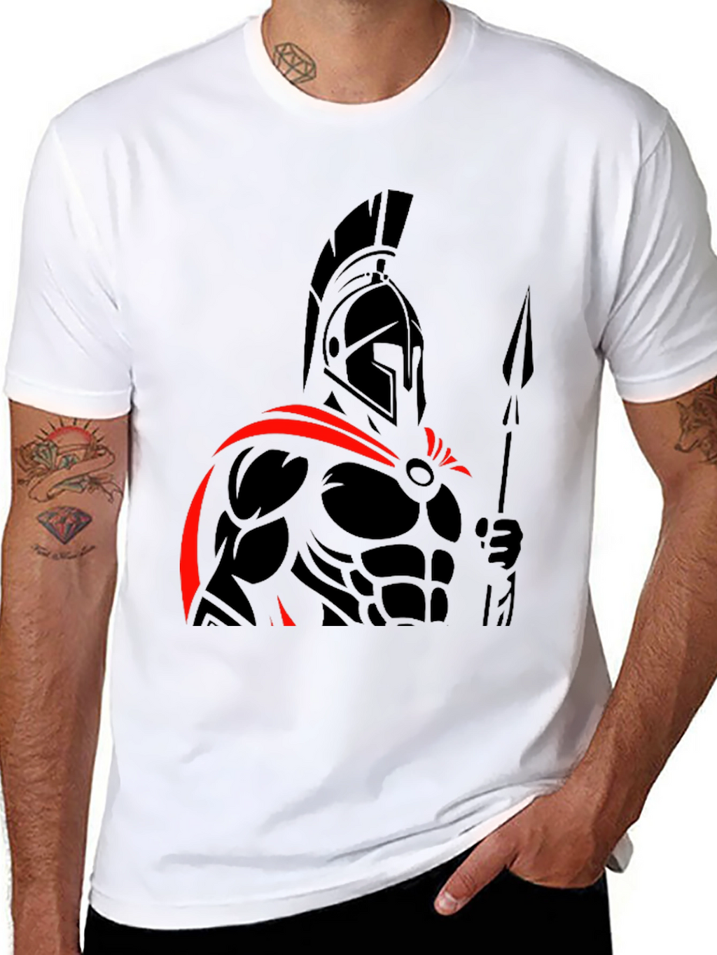 Spartan Warrior Graphic Tee - Black