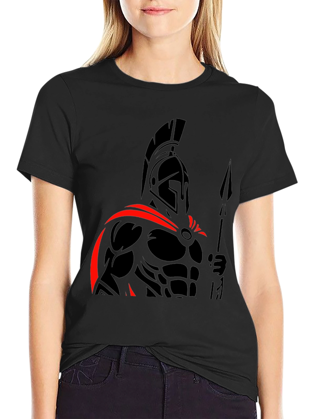 Spartan Warrior Graphic Tee - Black