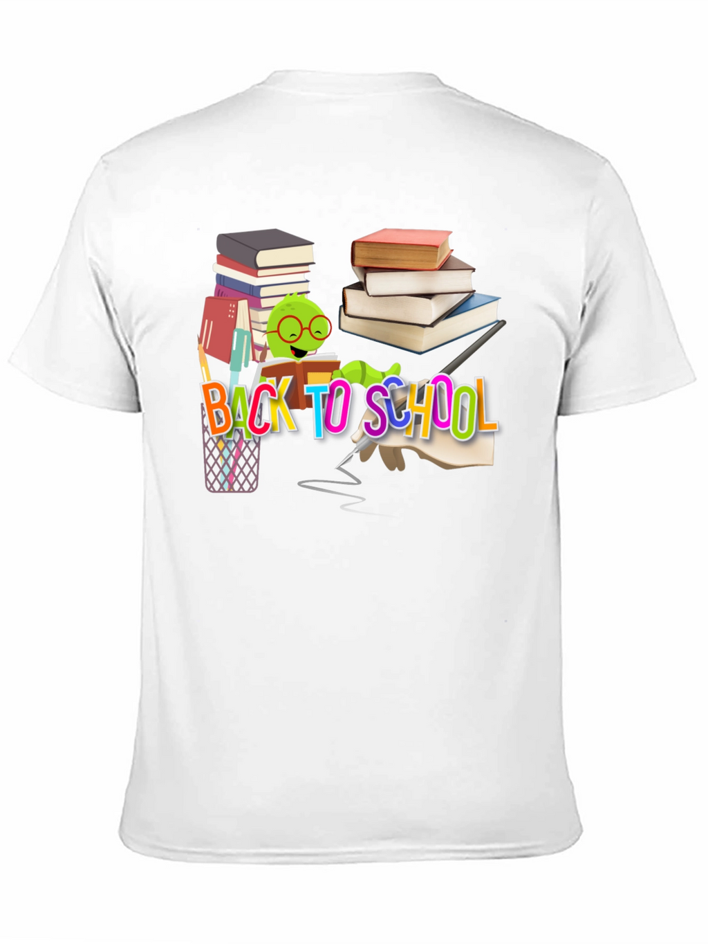 Back to School T-Shirt with Bookworm Design