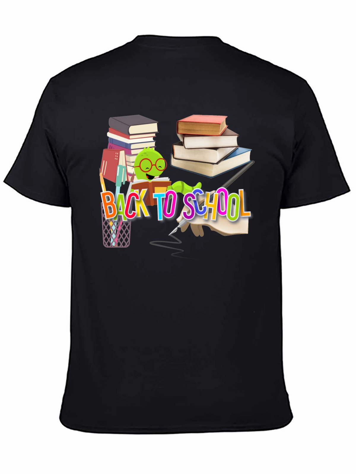 Back to School T-Shirt with Bookworm Design