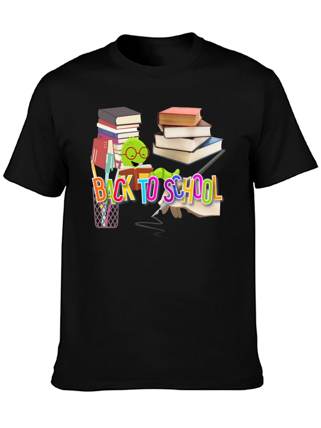 Back to School T-Shirt with Bookworm Design