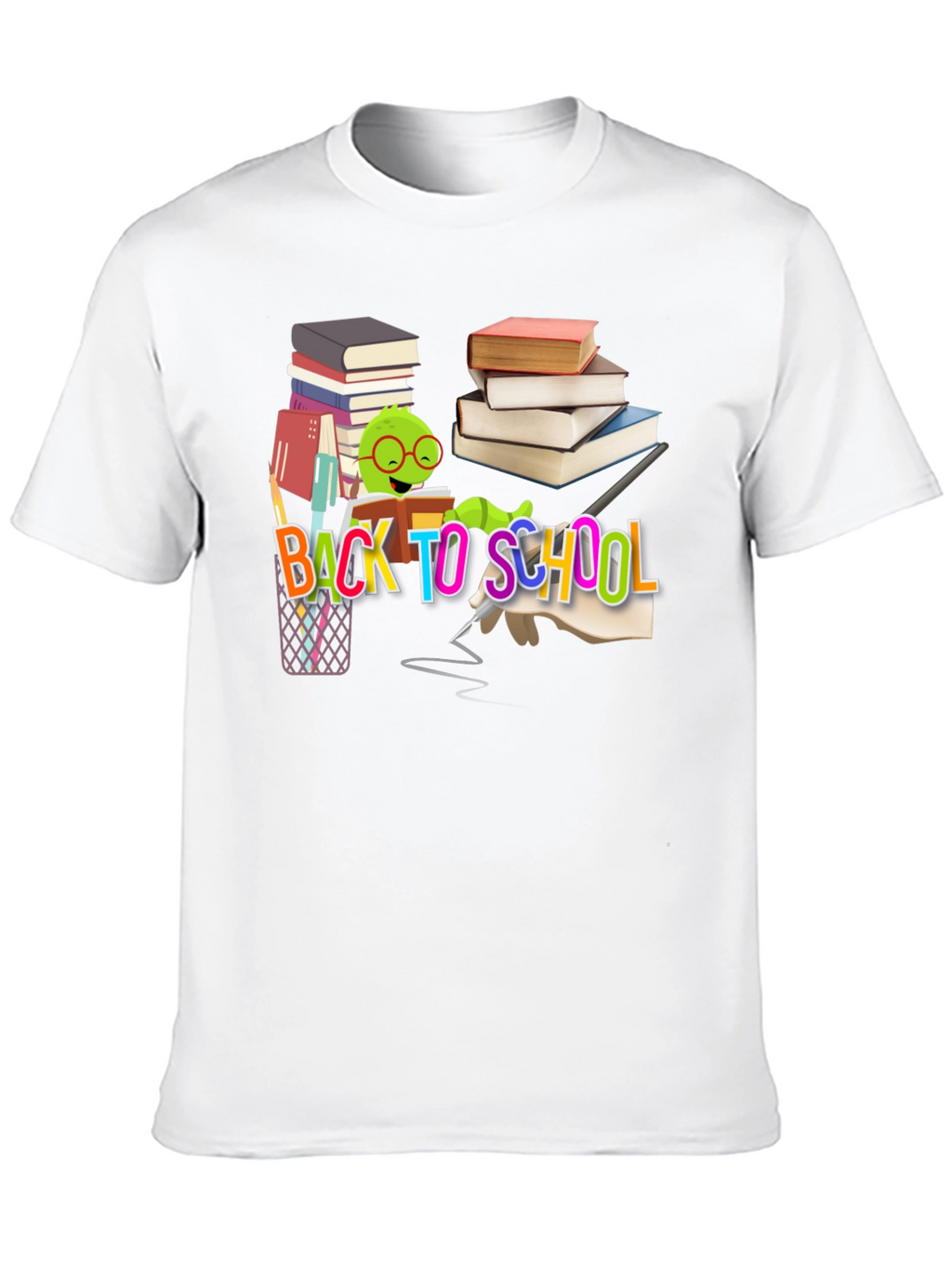 Back to School T-Shirt with Bookworm Design