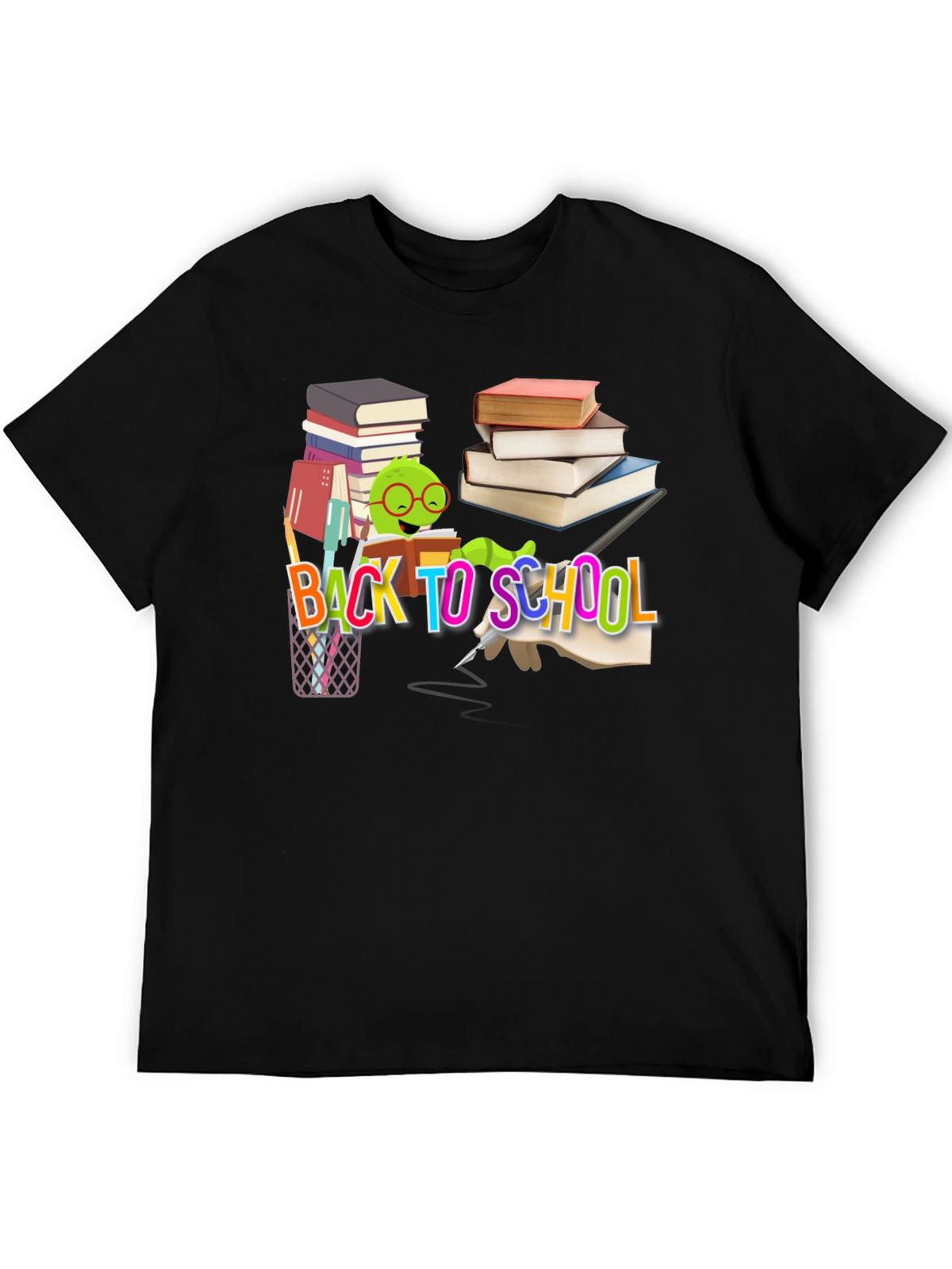 Back to School T-Shirt with Bookworm Design