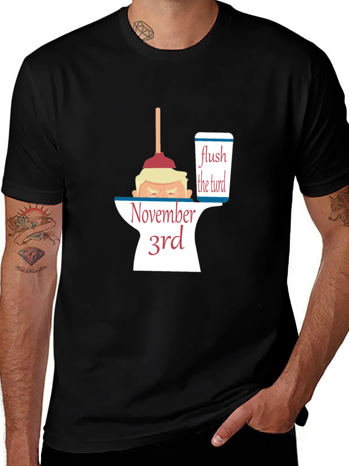 Flush the Turd November 3rd Anti-Trump Political T-Shirt
