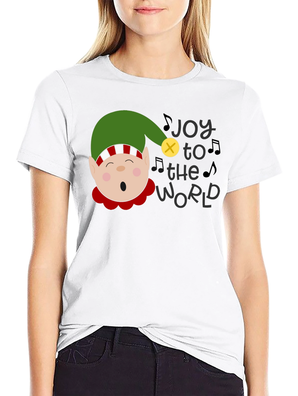 Joy to the World Christmas Elf Graphic Tee