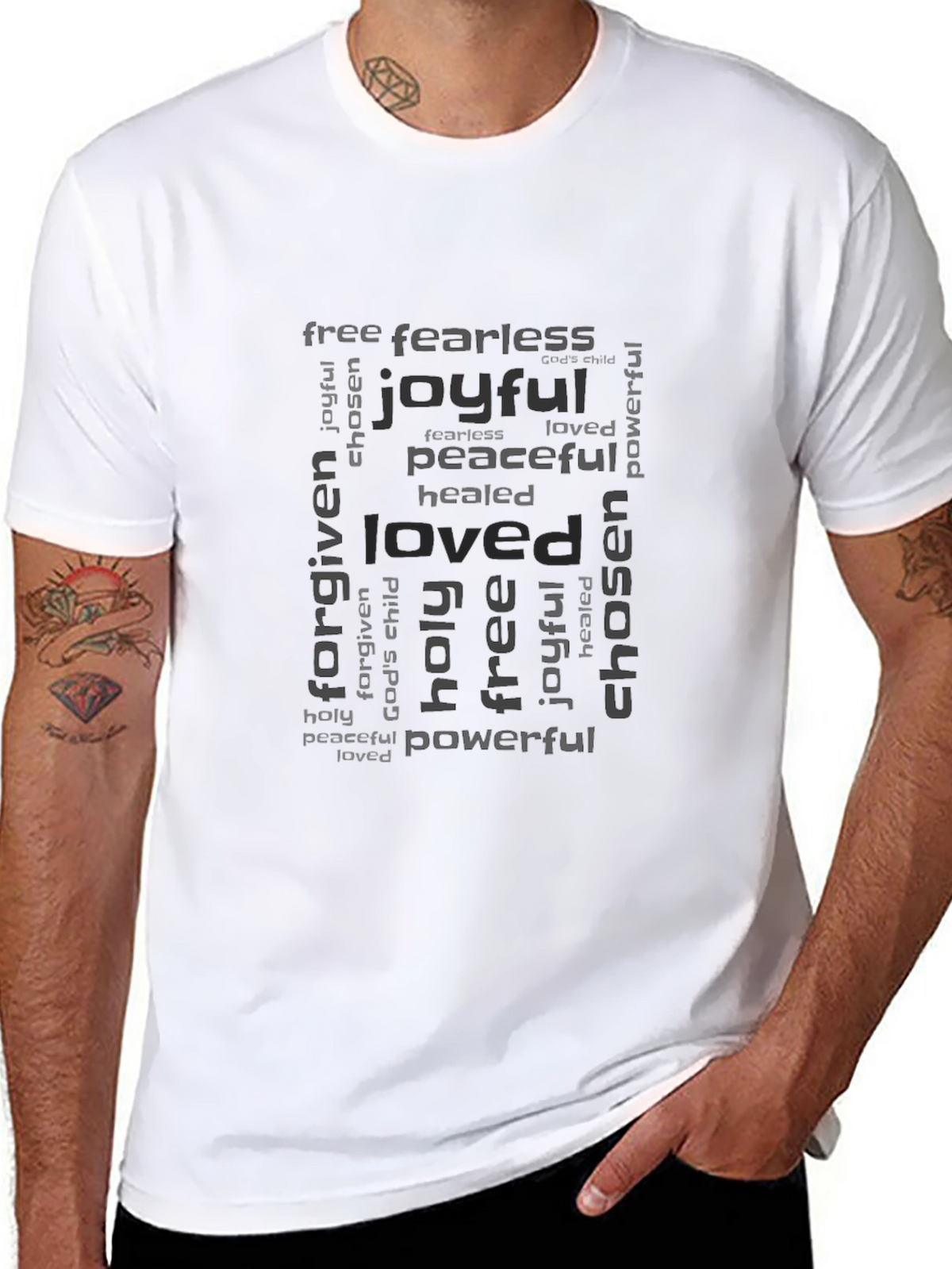Joyful Loved Chosen Graphic Tee - Black