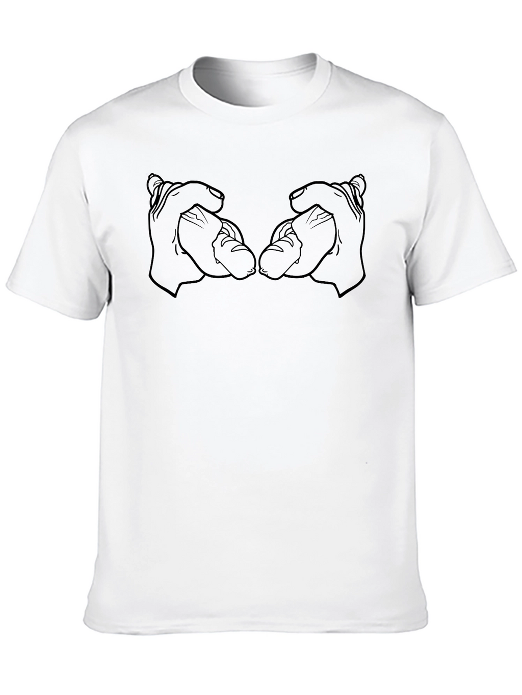 Hands Holding Hot Dogs Graphic Tee - Black