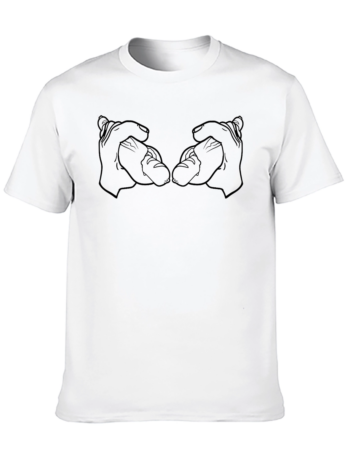 Hands Holding Hot Dogs Graphic Tee - Black